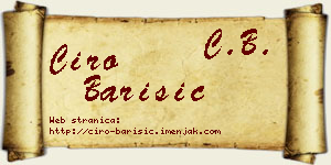 Ćiro Barišić vizit kartica